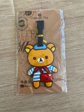 New Rilakkuma Style Bear Luggage Tag Kawaii Anime Travel Bag ID Tag Y2K Cute